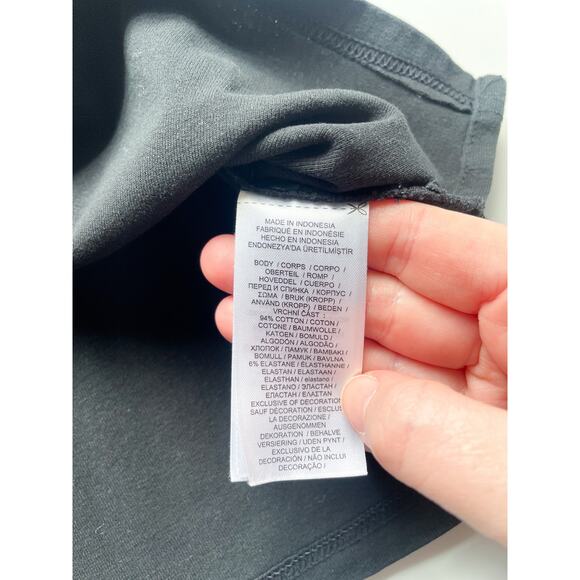 Women's Lauren Ralph Lauren Black Boat Neck Rolled Sleeve T-Shirt Size XL - Picture 3 of 6